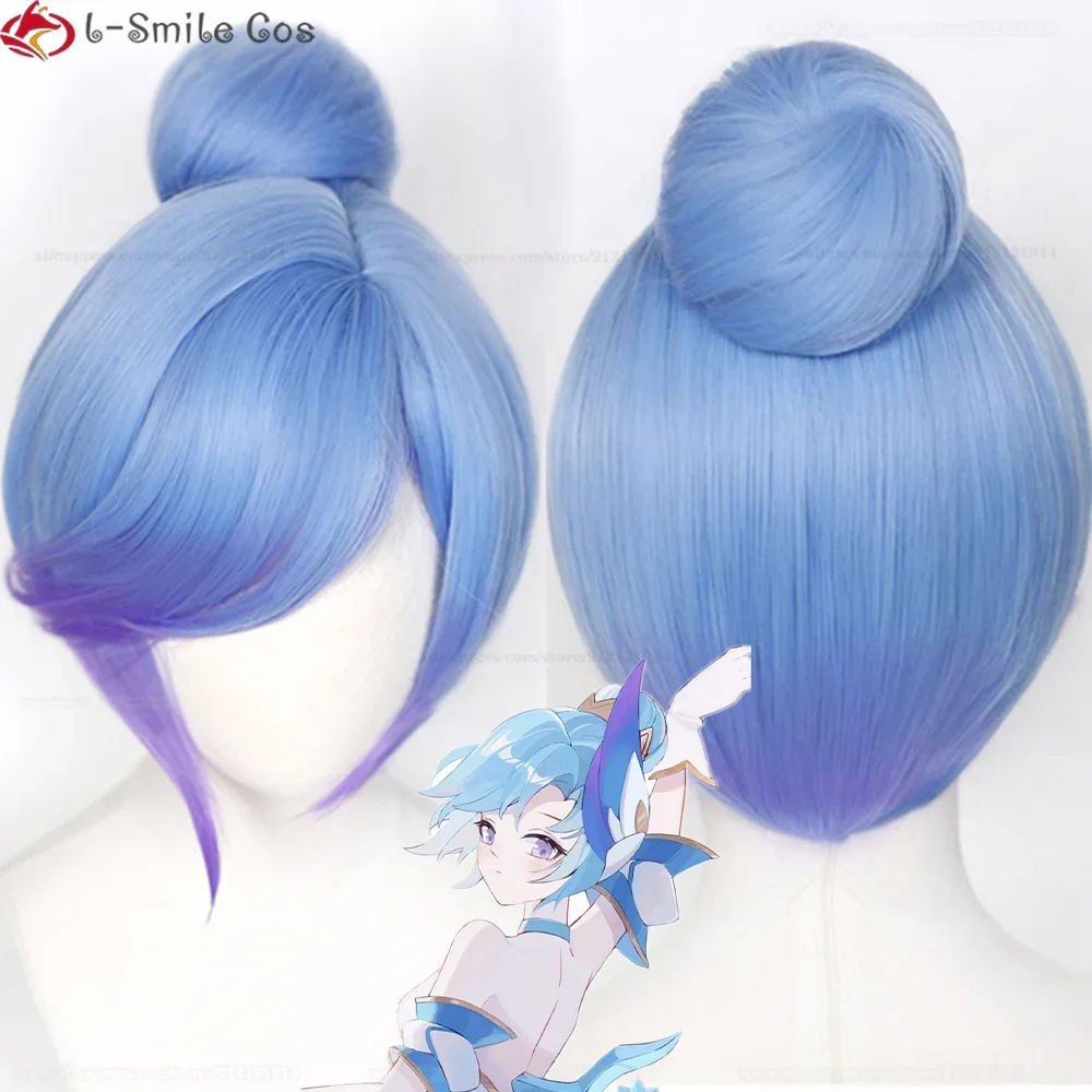 Парик для косплея LOL Orianna Reveck парик Star Guardian синий градиент фиолетовый