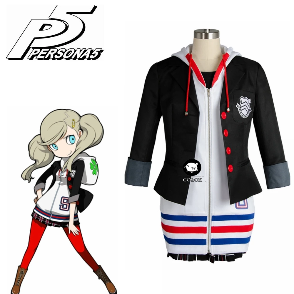 

Ann Takamaki Cosplay Persona 5 Cosplay Anne Costume Full Set Uniform Jacket Shirt Skirt Stockings Vest Party Halloween Carnival