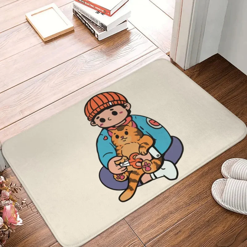 

Нескользящий коврик для ванной комнаты с кошачьими ногтями, подвижный коврик для гостиной с котом, Придверный коврик, коврик для украшения пола
