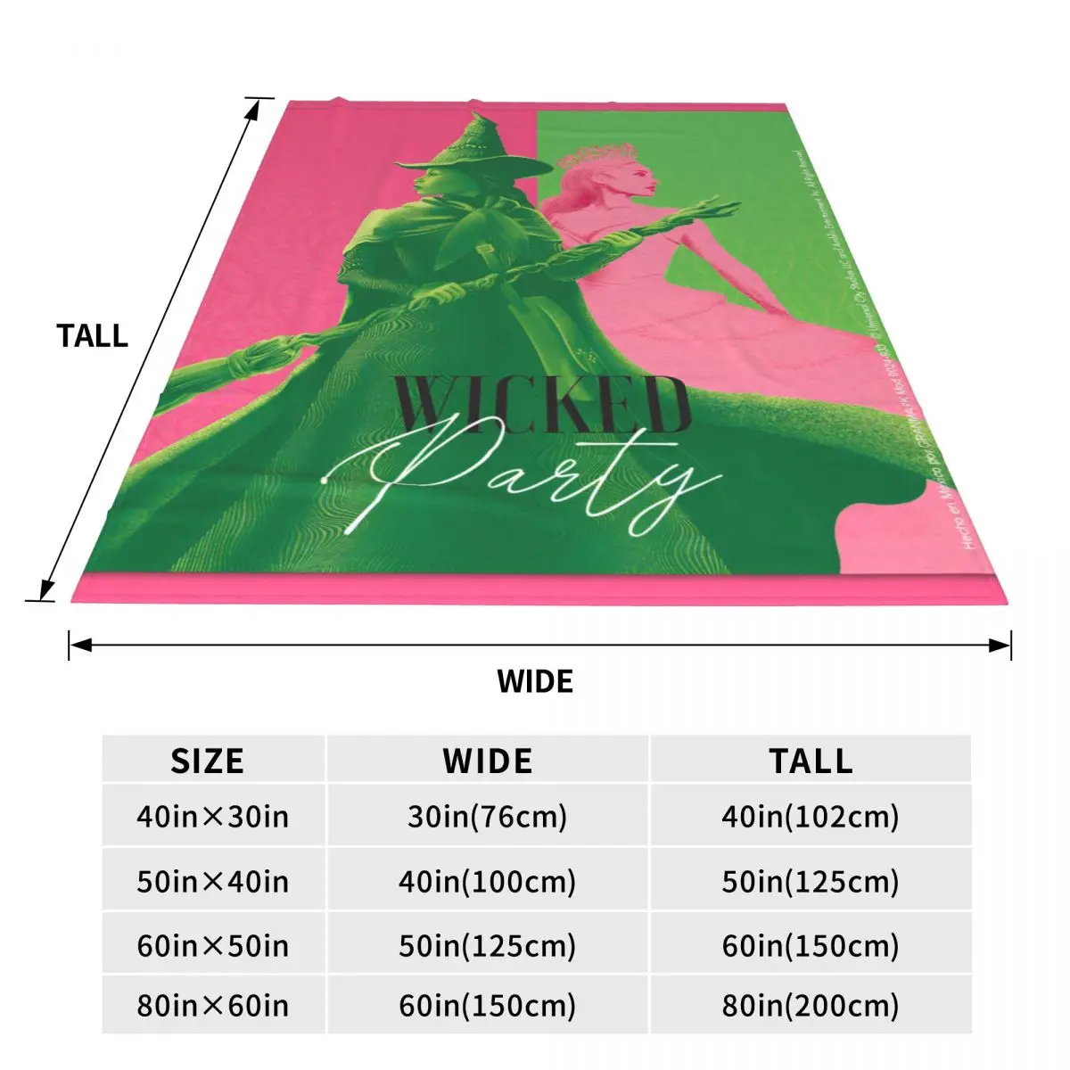 Теплое мягкое одеяло для путешествий в самолете Wicked Elphaba &amp Glinda тональное