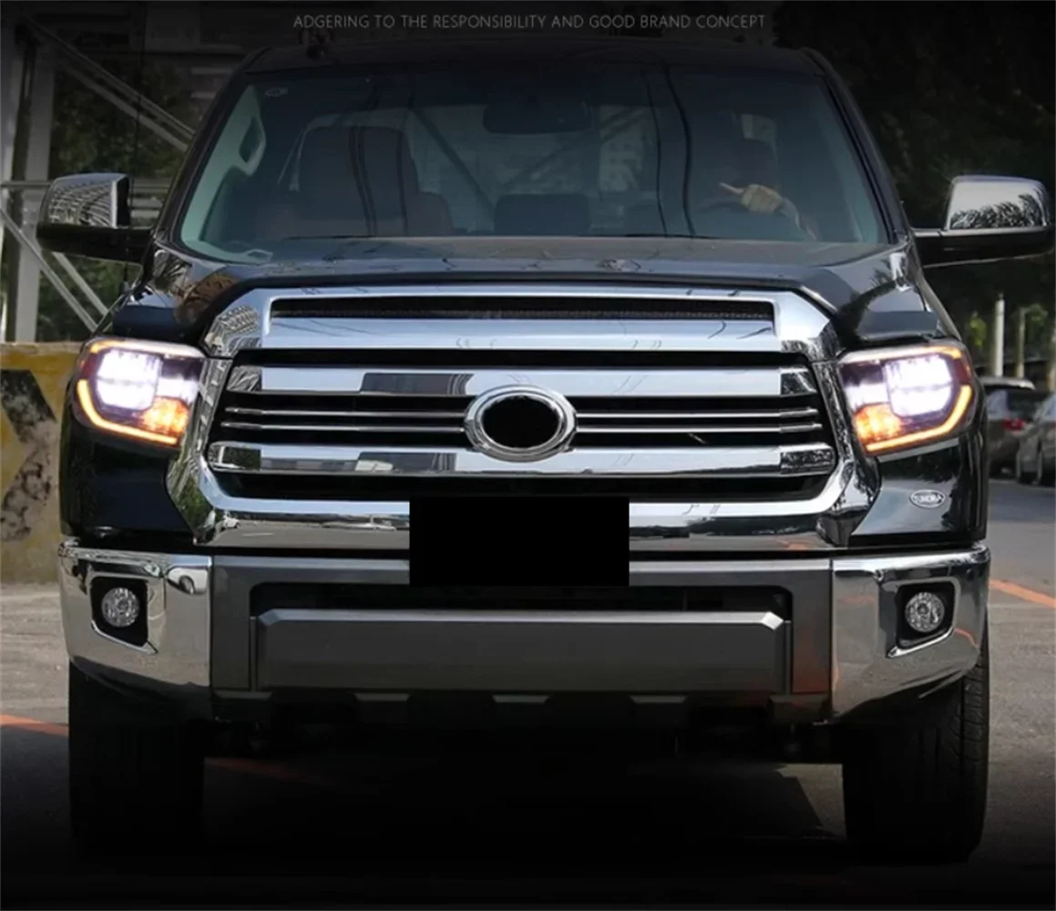 Автомобильный светодиодный передний фонарь в сборе для 14-18 Toyota Tundra дневные