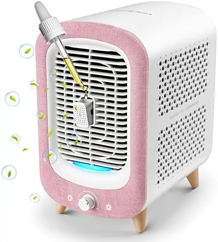 

Cute Bedroom Air Purifiers for 780 sq ft, Retro Design, Essential Oil Diffuser & Bladeless Fan Combo, HEPA Carbon filters Re
