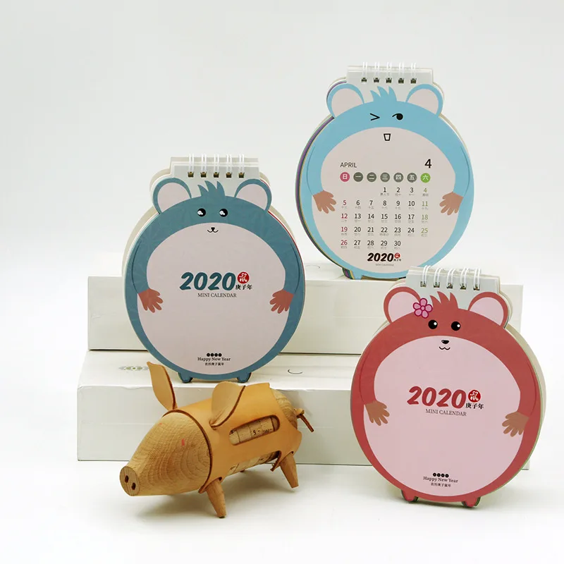 2021 2022 Custom mini kawaii 3D cartoon desk table calendar of school office printing service