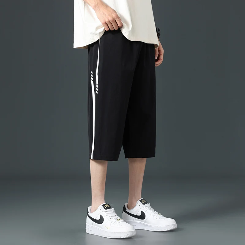 Шорты мужские с эластичным поясом повседневные свободные однотонные тонкие