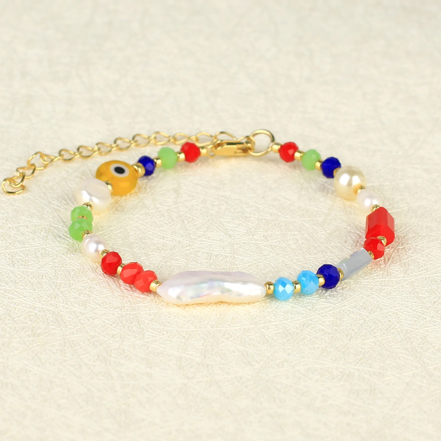 

Новые Модные Смешанные браслеты с кристаллами QUANCHI Ручной Работы Регулируемый браслет с жемчугом в стиле барокко шикарные яркие женские ук...