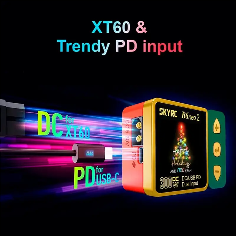 Фото Зарядное устройство SKYRC B6neo 2 Smart DC 300W PD 80W для аккумуляторов Lipo/Life/Lilon/Lihyv/Nimh/Nicd/Pb на Рождество №3