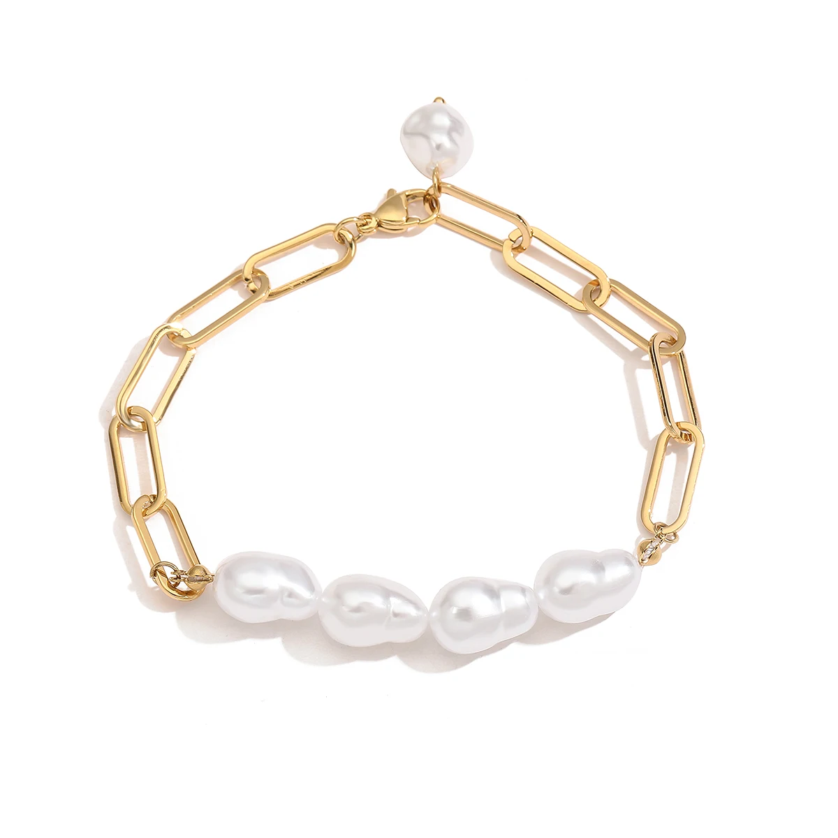 NEWBUY брендовый невыцветающий золотой цвет скрепка для бумаг цепочка жемчужный