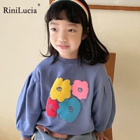 rinilucia 2022 new hot flower print hoodie for kids autumn winter warm sweater fashion boys and girls pullover costume