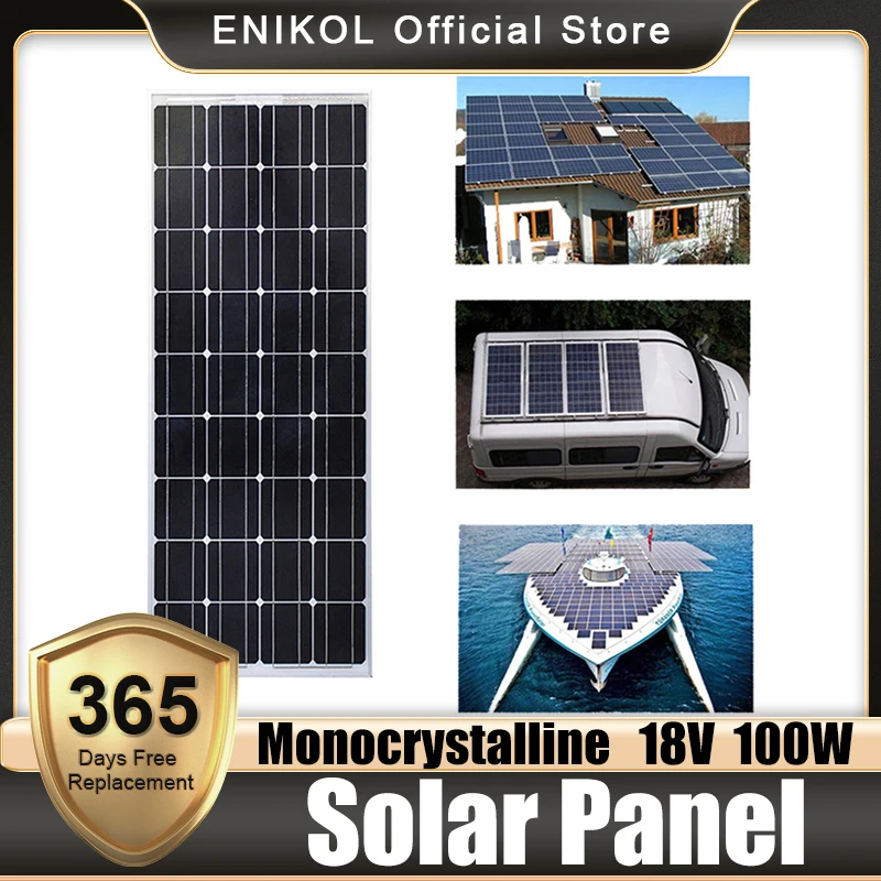 Гибкая монокристаллическая солнечная панель 18 в 100 Вт водонепроницаемая батарея