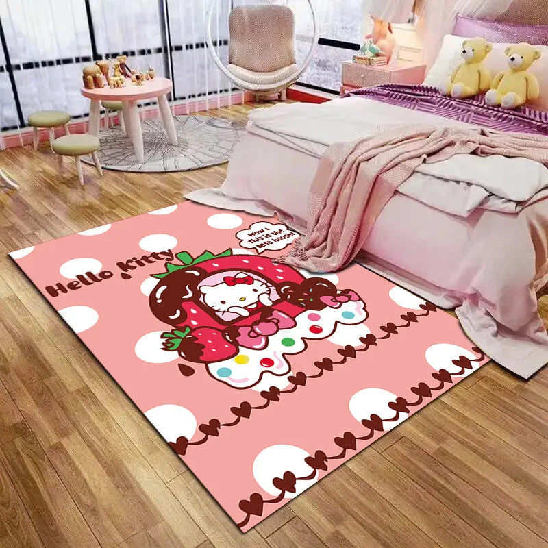Цена Мультяшный ковер Saniro Hello Kitty, ковер для дивана, спальни, My Melody, ковер для гостиной, прикроватный Коричный ковер, милый Декор для комнаты