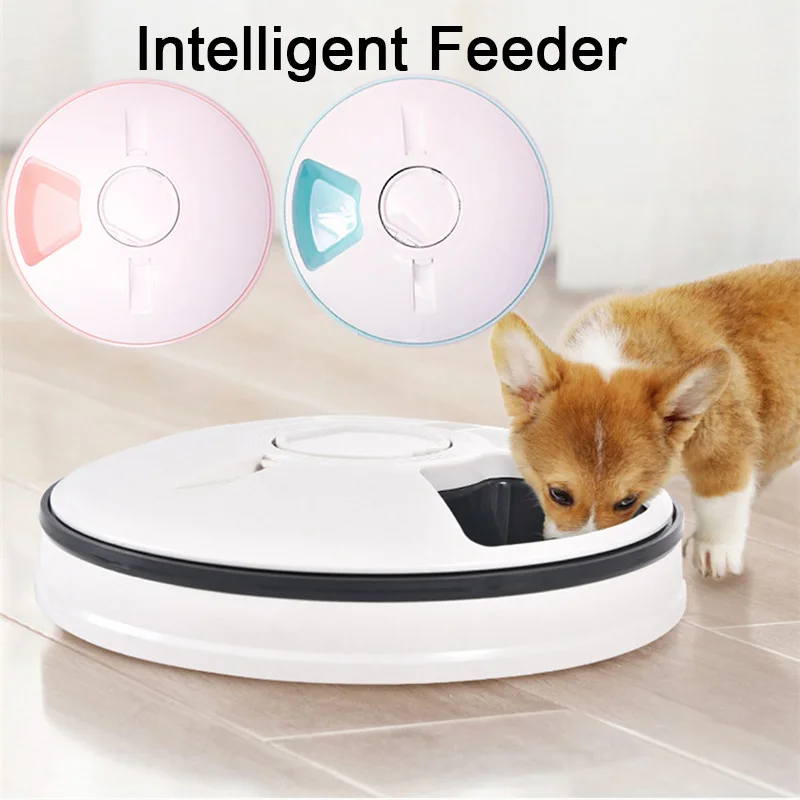 

Automatic Cat Feeder Dispenser 6 Meals Pet Wet Food Dispenser for Small Dog Programmable Timer Portion Control Timed Cat Feeder