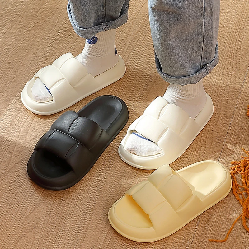 Home Slippers Cloud Woman Summer Beach Slides Indoor Soft Sole Non Slip Eva Sandals Men Male Funny Flip Flops 2023 New Trend