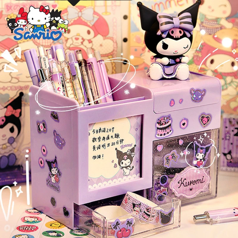 Holder Large Cute Children's Girl Cinnamoroll Kuromi Student Desktop Stationery Organizer Box