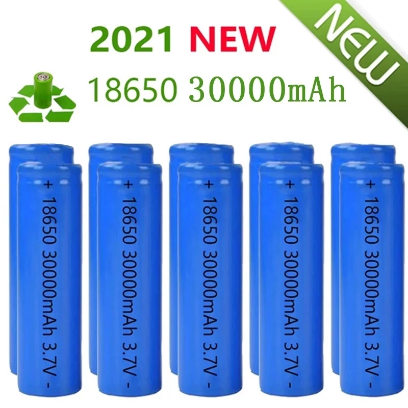 

30000mAh 18650 Battery 3.7V Li-ion Battery Li-ion Rechargeable for LED Flashlight Electronic Gadget Cabinet Light Dropshipping