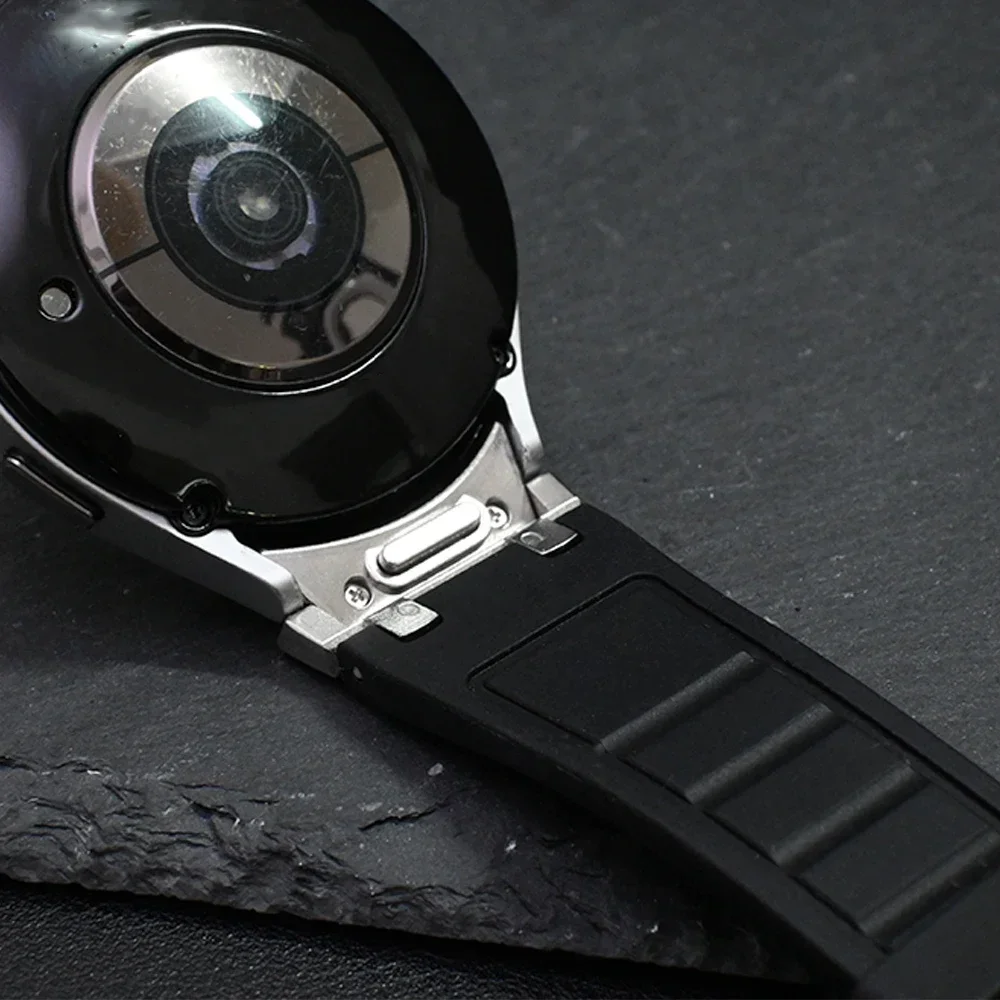 Фото Ремешок для Samsung Galaxy Watch 5pro 7 6 4 Classic 40 мм 44 мм 45 мм без зазора Роскошный браслет Correa 42 43 мм 46 мм 47 мм из силиконовой резины №5