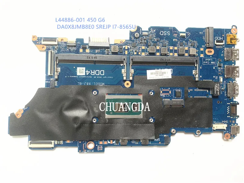 L44886-601 L44886-501 для HP ProBook 450 G6, материнская плата для ноутбука DA0X8JMB8E0 с реверсивной системой DDR4
