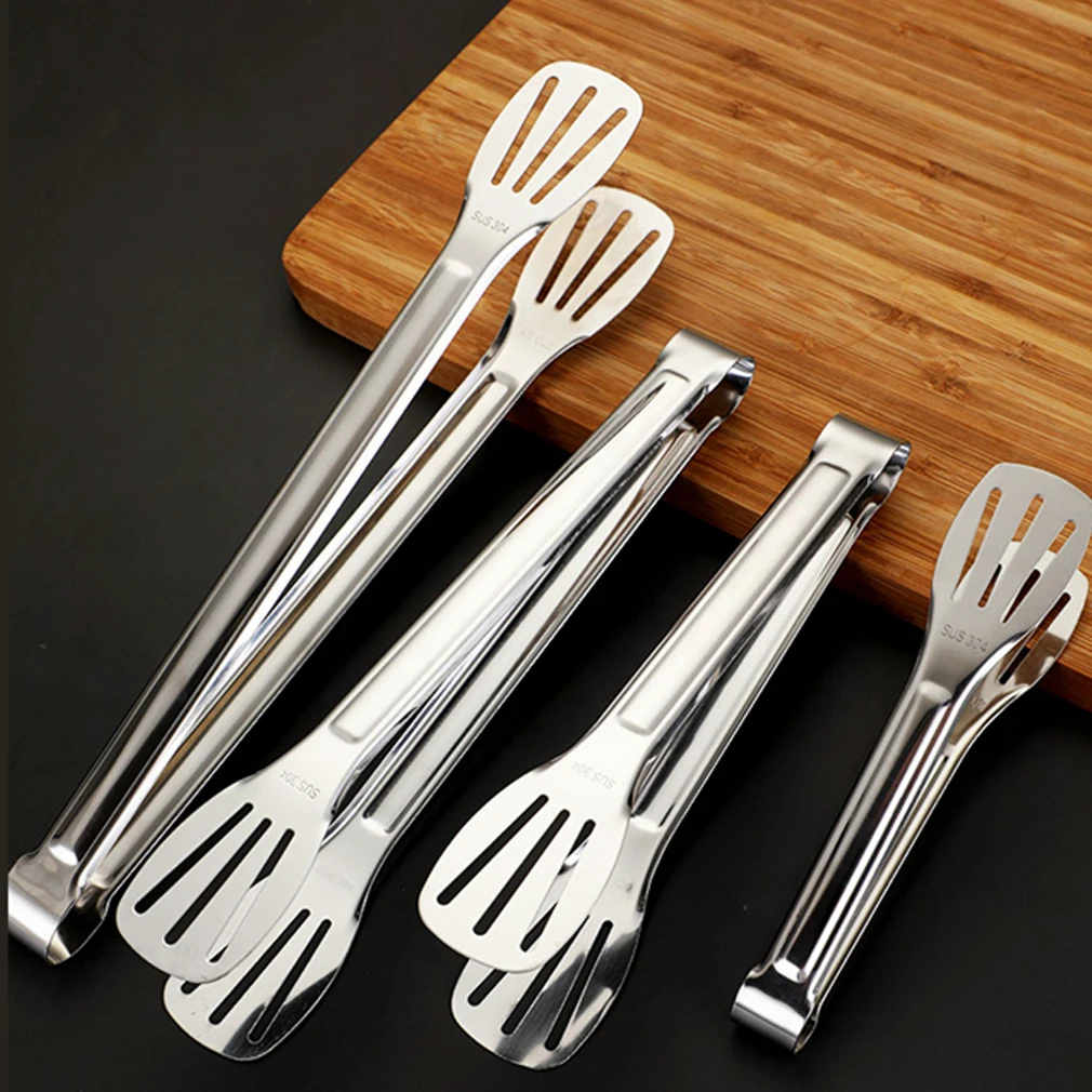 

Stainless Steel Multi-functional Kitchen Tongs Thickened kitchen Buffet Public Tweezers for Fish Steak Bread Fried Vegetable