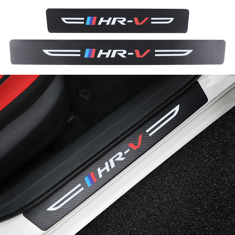 

Car Styling Door Carbon leather Fiber Sill Plate For Honda HR-V Vezel GH RU RV 1998-2022 HRV Car Sticker