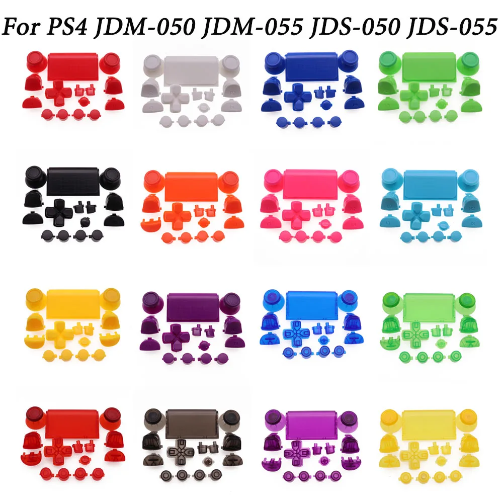 1set 18colors Full Set Joysticks D-pad R1 L1 R2 L2 Direction Key AB XY Buttons For Sony PS4 JDS 050 JDS-055 JDM 050 JControllers