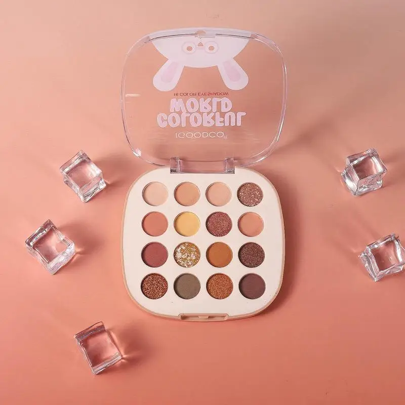

Палетка теней для век 16 цветов, стойкие матовые мерцающие тени для век, косметика, подарочный набор