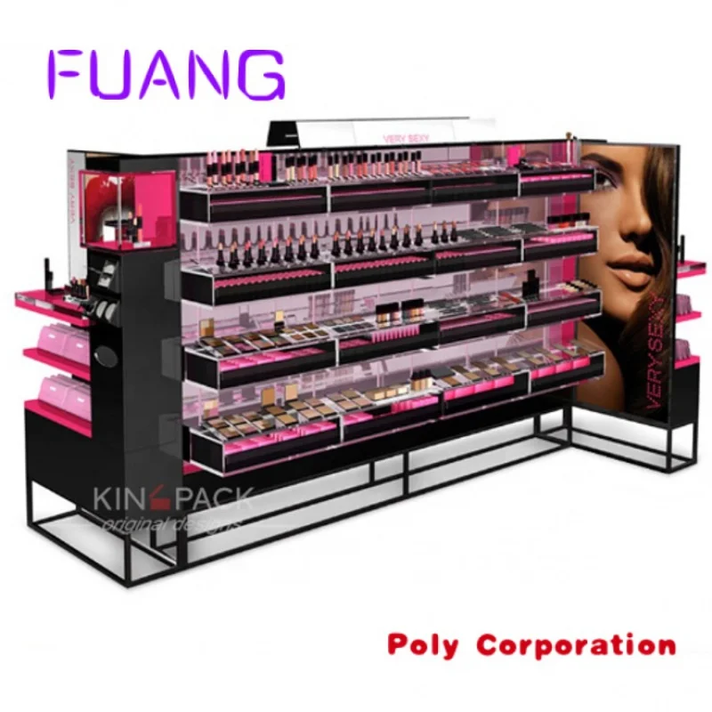 Unique beauty salon furniture for makeup mac cosmetic display stand