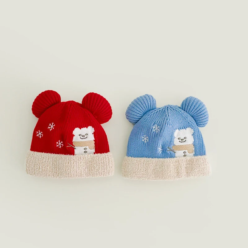 

Autumn Winter Baby Hat for Girls Beanie Bonnet Kids Cute Bear Ear Snowman Knit Hats Newborn Toddler Accessories Warmer Stuff