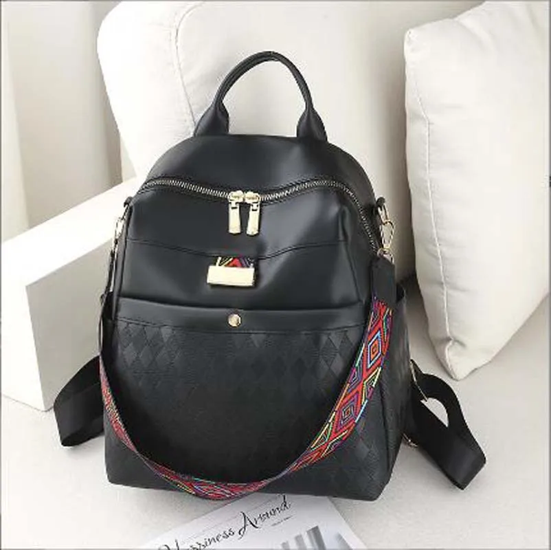 

Free Shipping Fashion Travel Backpack For Women High Quality Pu Leather Shoulder Bags Large Capacity School Bag Notebook Bagpack