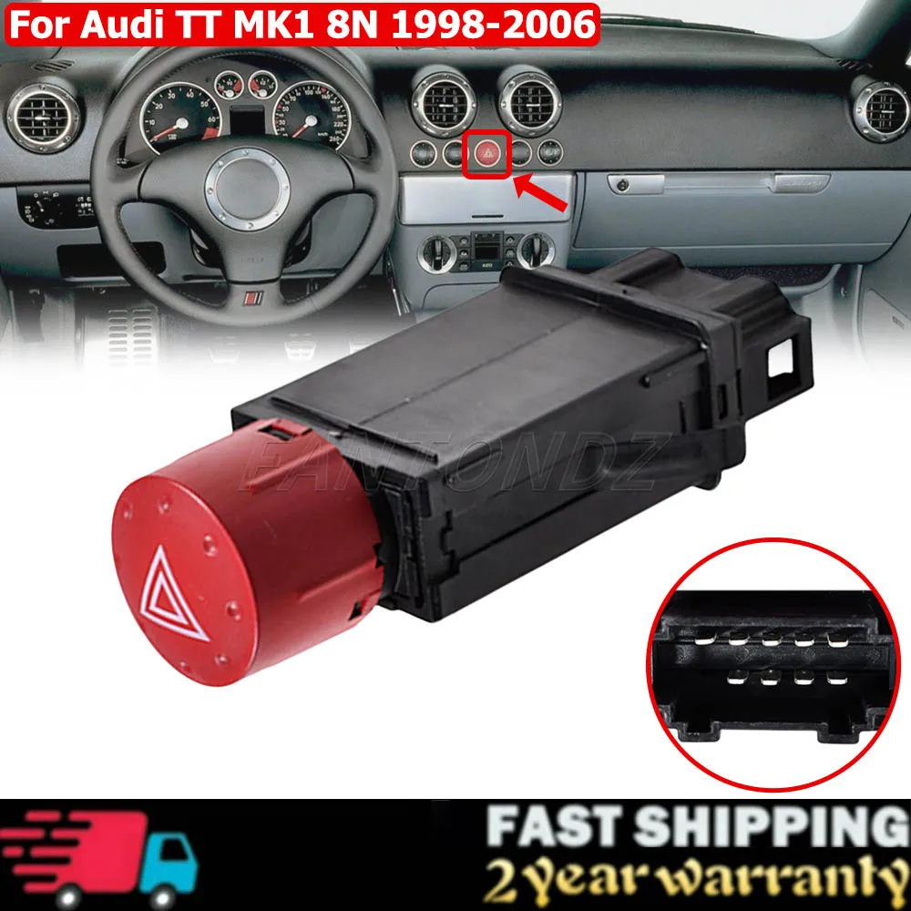 

Аварийный аварийный сигнальный светильник, мигающий переключатель для Audi TT MK1 8N 1998-2006 8N0941509B, реле указателя поворота, переключатель управления