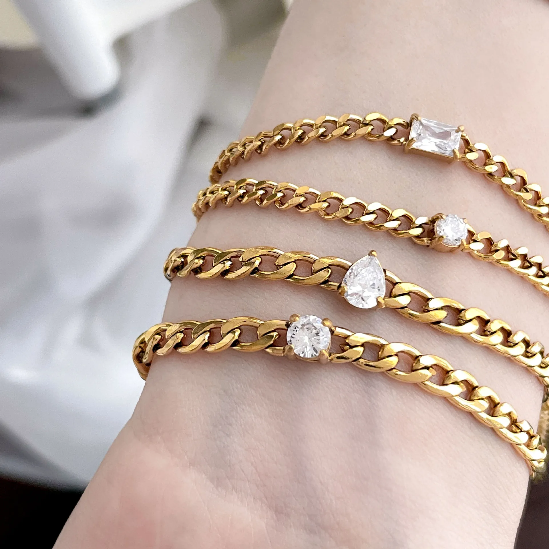 Простой классический браслет на ногу из циркония для женщин браслеты