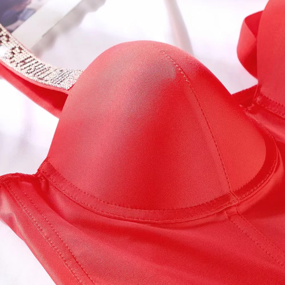 Sexy Secret Letter Rhinestone Bra Set Lace Underwear Lingerie Set Luxury design Women Push Up Thin Cup French Underwear