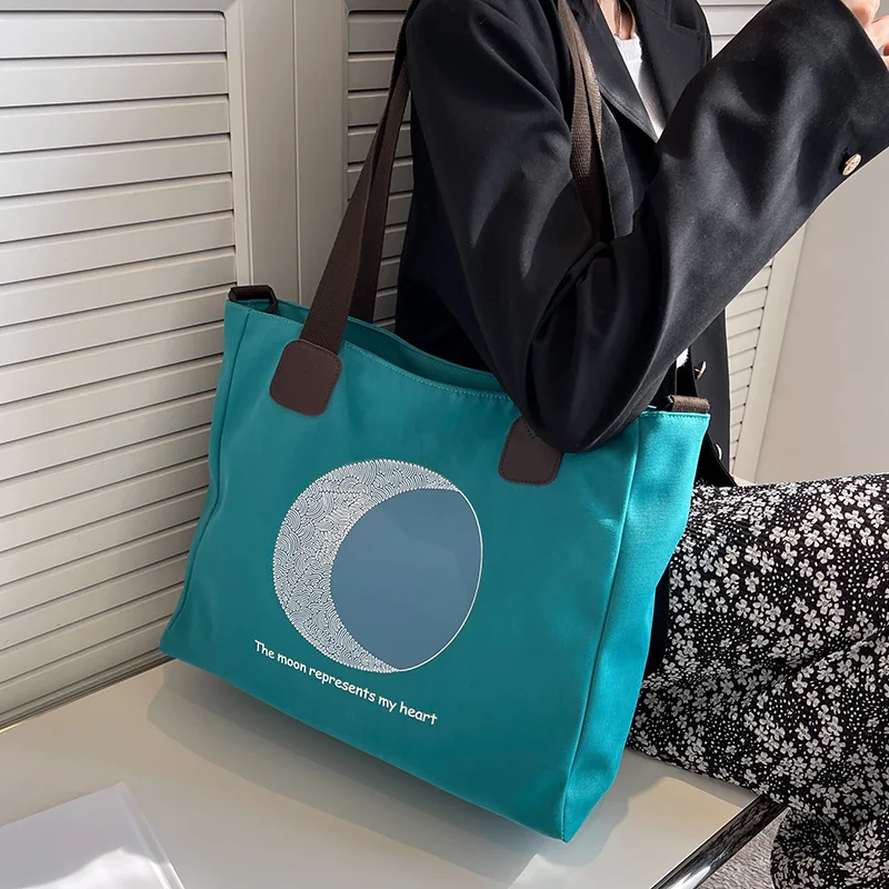 

Женская модная повседневная сумка через плечо, Литературная искусство, универсальная Холщовая Сумка на плечо, вместительные рабочие сумки ...