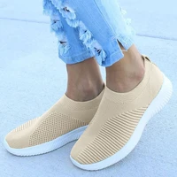 women vulcanized shoes slip on breathable flats shoes ladies loafers light weight walking shoes plus size 43 zapatillas mujer