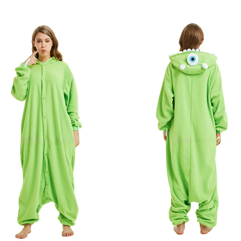 Фото Одинаковые семейные костюмы Monsters Inc Sulley And Mike Wazowski для взрослых и наряды для косплея на Хэллоуин №5