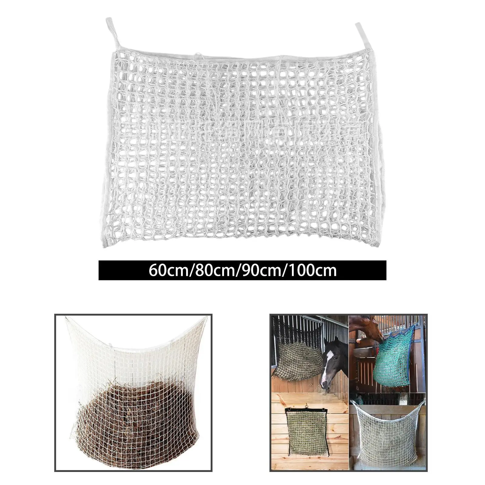 Slow feed Hay Net Feeding Supplies Bag for Horses Trailer Stall Goat