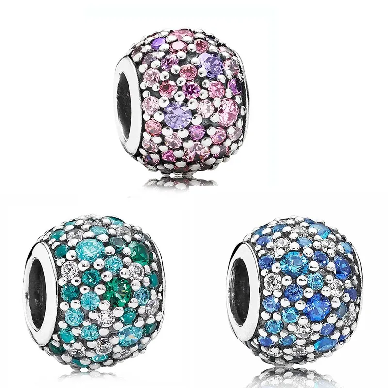 

Original Moments Multicolor Mosaic Ball With Crystal Beads Charm Fit Pandora 925 Sterling Silver Bracelet Bangle Diy Jewelry