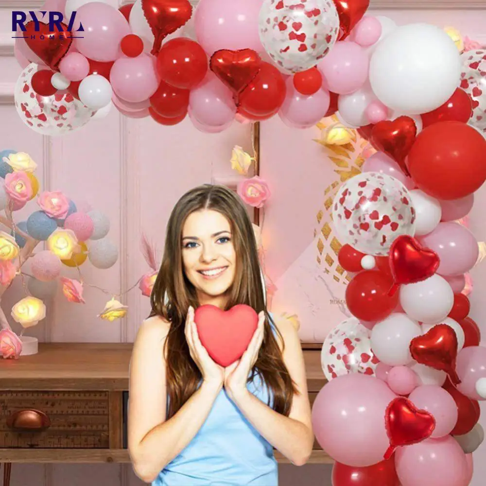 

The New Red Decorated Prosperity Ball Round Heat-sealed Latex Balloon Set Valentine's Day Surprise Scene Set-up Balloon Set 2023