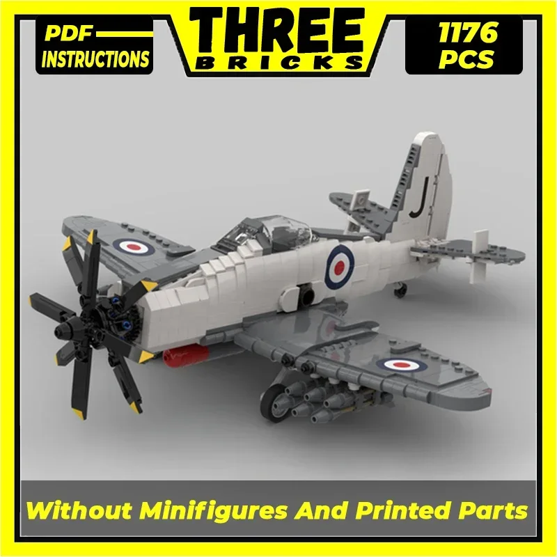 Модель военного самолета Moc строительные кирпичи масштаб 1:35 технологические