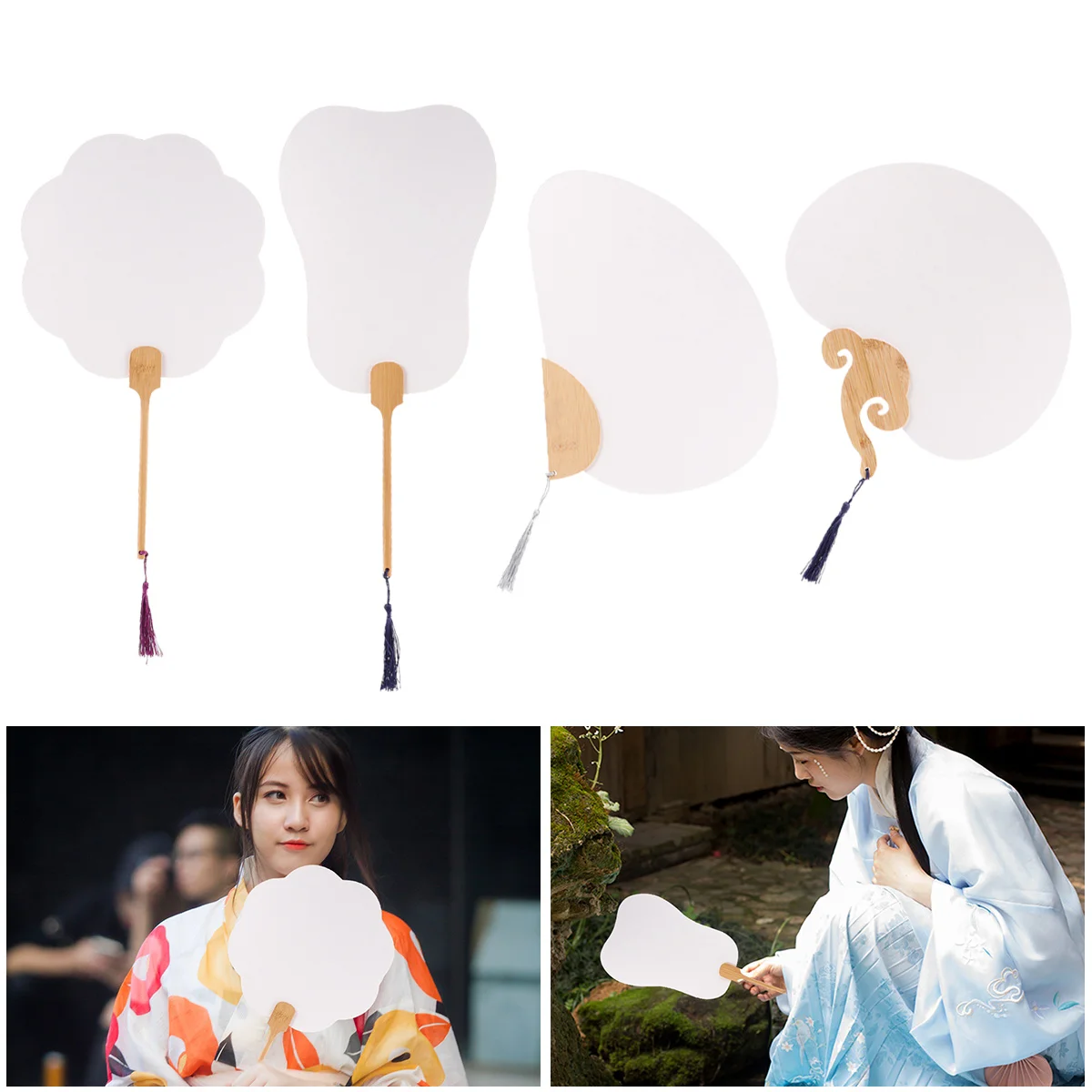 

Fans Paper Fan Hand White Church Prop Photo Bulk Wedding Paddle Blank Accordion Promotional Foldable Chinese Mandarin Diy Party