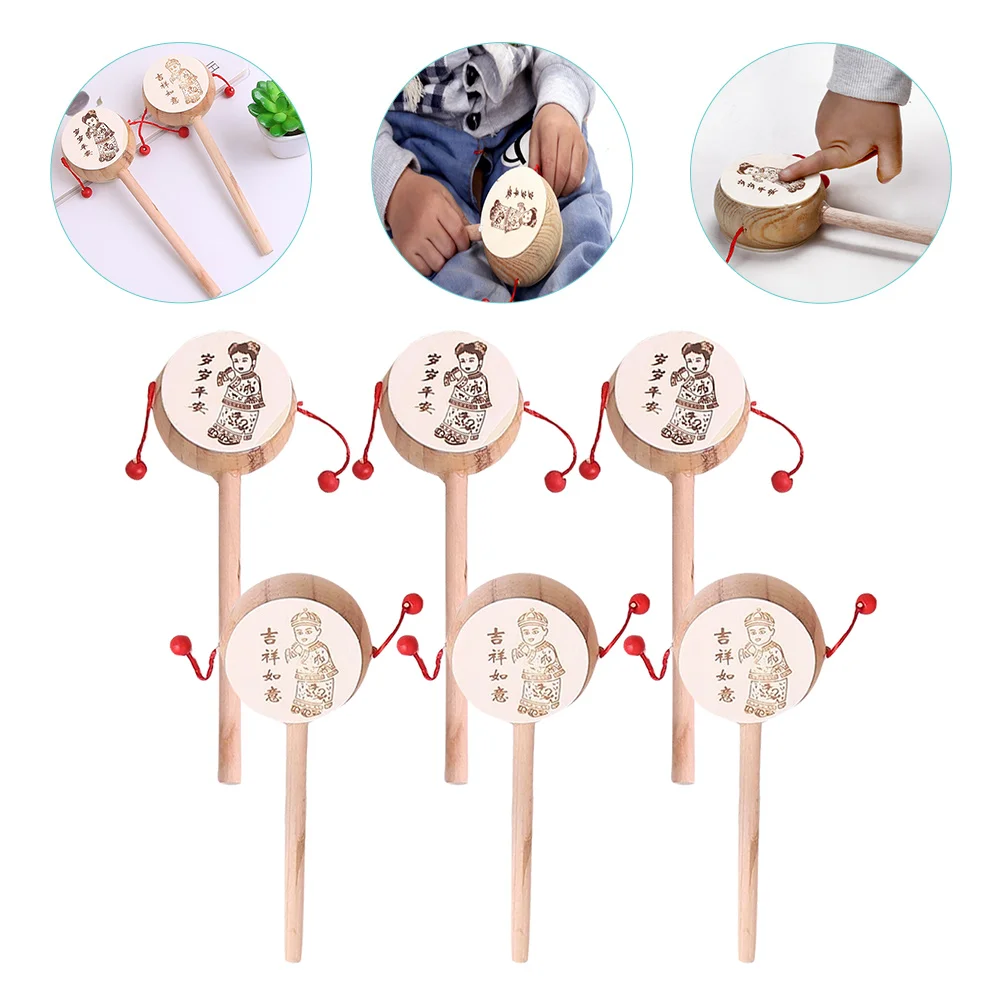 6 шт. погремушки детские игрушки барабан ручные барабаны для детей печать