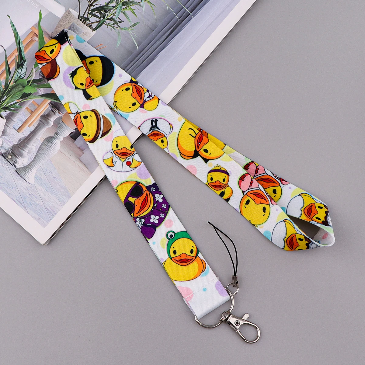 Ремешок с милой уткой для ключей шейный ремешок ремешки держатель бейджа брелок