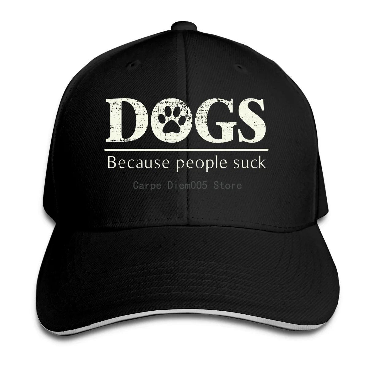 

Dogs Because People Suck Unisex Adjustable Baseball Caps Funny Print Peaked Sandwich Hat For Sports Outdoors