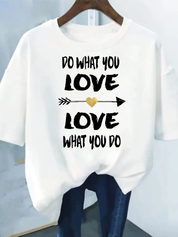 

Print Summer Graphic Tee Fashion Short Sleeve Clothes Love Letter Style Cute 90s Women Clothing T Female Casual T-shirts