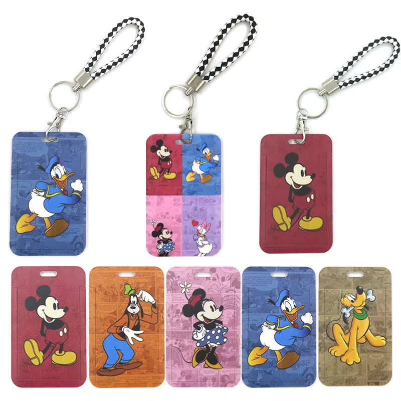 

Classic Disney characters Cute Credit Card Cover Lanyard Bags Retractable Badge Reel Student Nurse Exhibition Enfermera Name