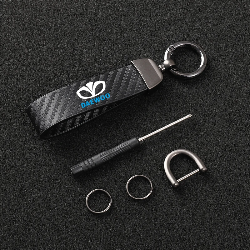 

High-grade leather carbon fiber key chain for DAWOO cars