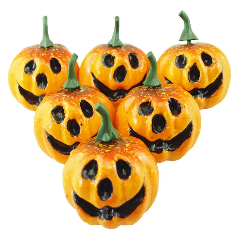 

Fake Pumpkins Decor 6pcs Simulation Mini Pumpkins Ghostface Pumpkin For Wedding Thanksgiving Decor For Bedroom Kitchen Dining