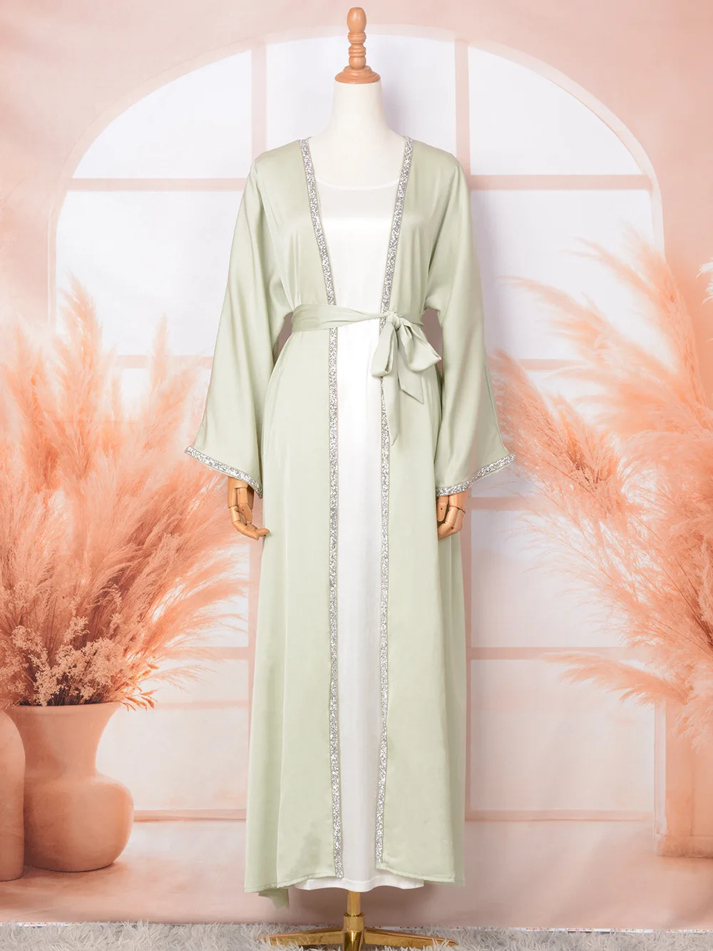 Кимоно Абая Турция Открытые Для Женщин Дубай Роскошные Мусульманские Платья