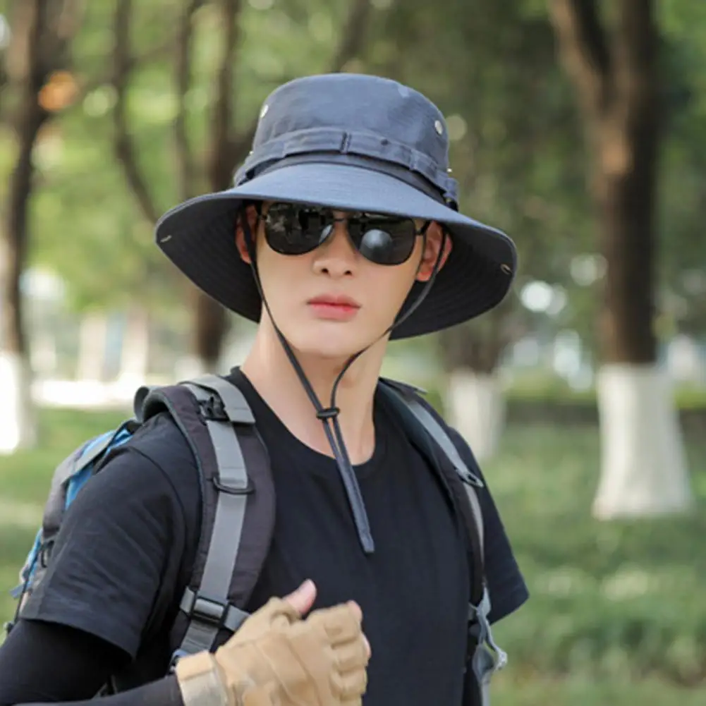 

Универсальная повседневная женская летняя шляпа с завязками, простая Мужская Рыбацкая шляпа, не скатывается, товары для кемпинга
