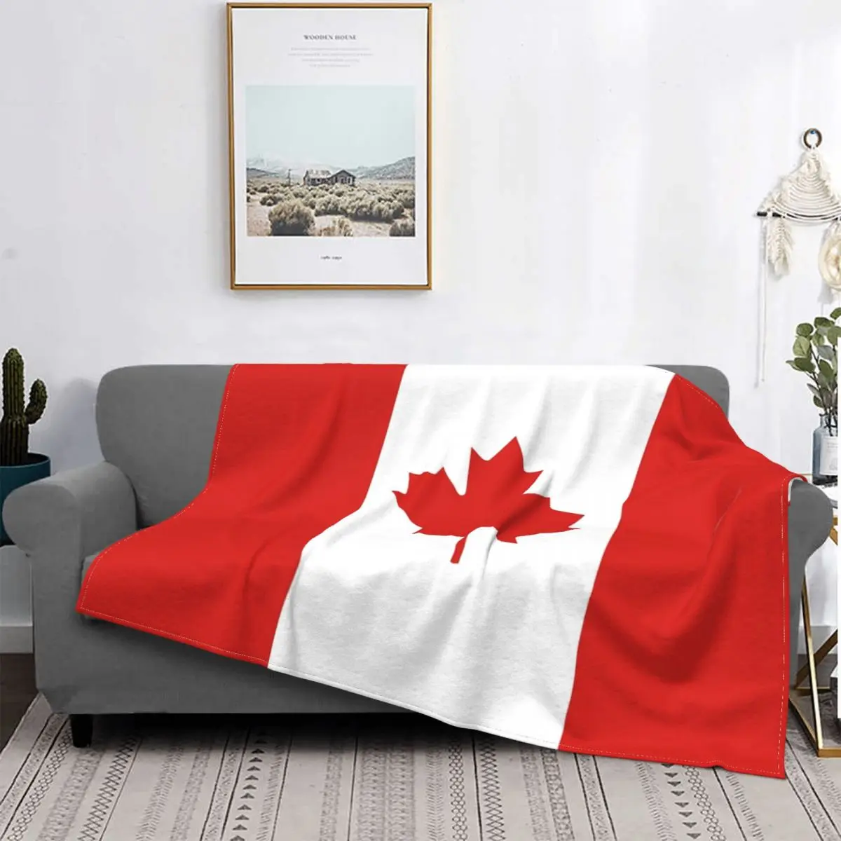 

Flag Of Canada Blankets Flannel Decoration Freedom Globe Breathable Warm Throw Blankets for Bedding Outdoor Bedspreads