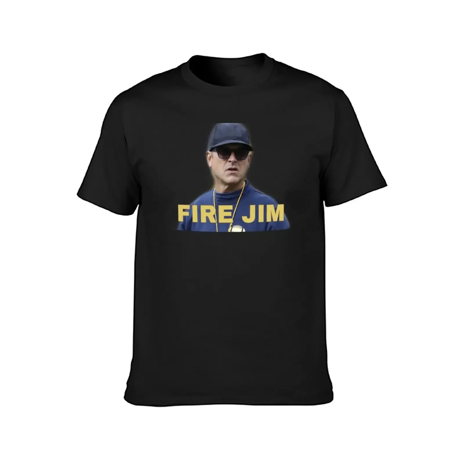 Футболка Fire Jim Harbaugh корейская мода черные для мальчика футболки мужчин хлопок