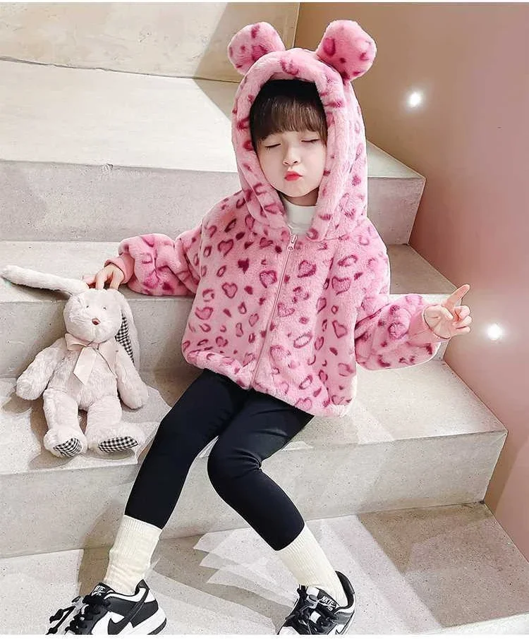 Свободное пальто для девочек осенняя Новинка 2024 Бархатные Топы с капюшоном и